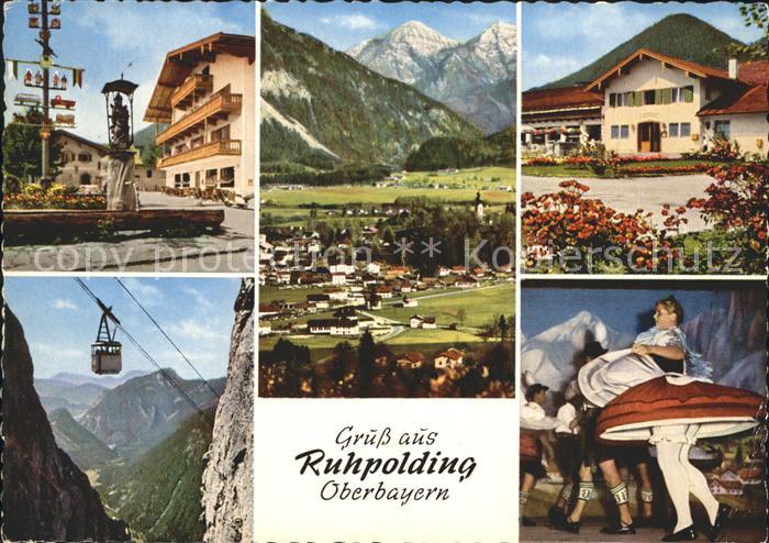 Ruhpolding Bayern Sonntagshorn Dorfplatz Kurhaus Rauscherbergbahn Trachtentanz