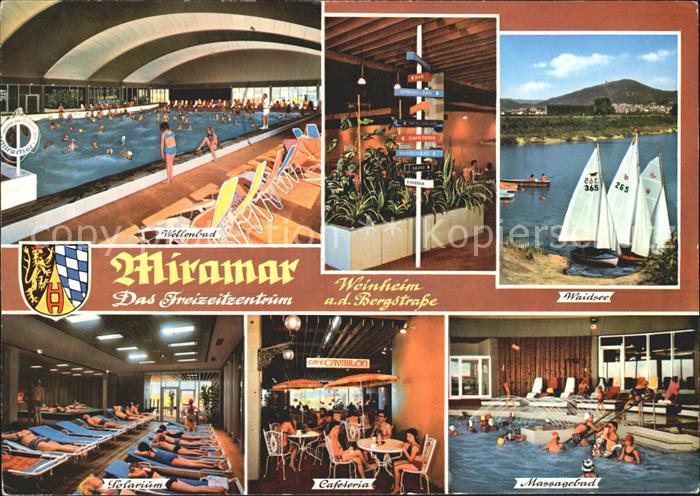 Weinheim Bergstrasse Miramar Freizeitzentrum Massenbad Cafeteria Solarium