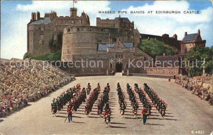 Edinburgh Scotland Castle Massed Pipe Bands