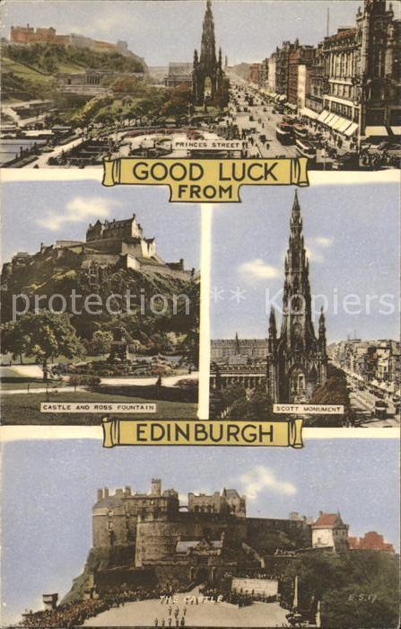 Edingburgh Grossbritannien Castle Scott-Monumetn Princes-Street