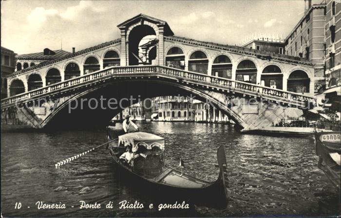 Venezia Venedig Ponte di Rialto e Gondola