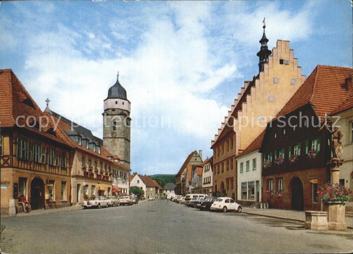 Weismain Strassenpartie mit Kirche