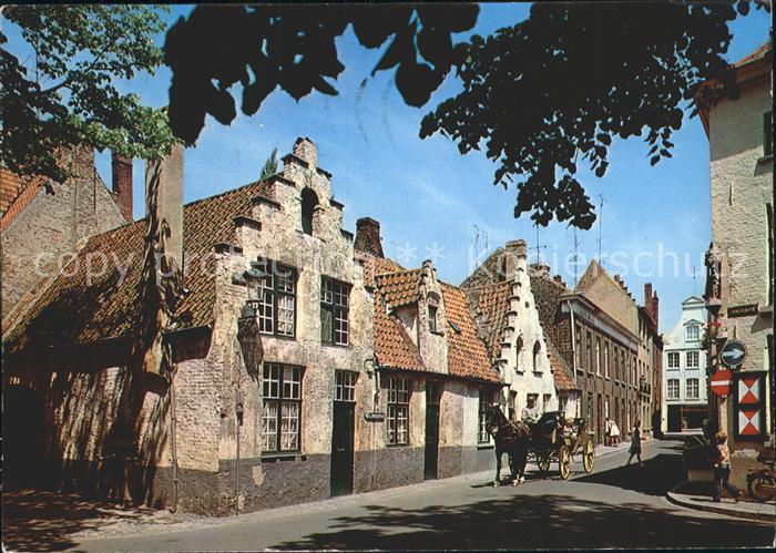 BRUGGE Bruges Belgie Walplaats Place du Rempart Pferdekutsche