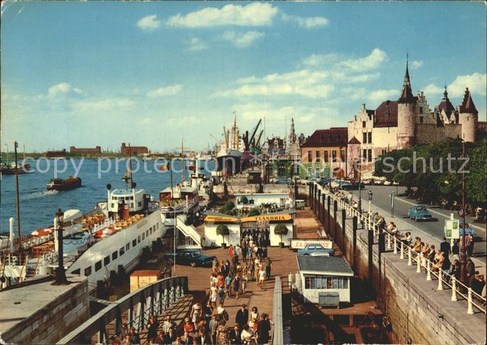 Antwerpen Anvers Landeplatz die Schelde und Het Steen