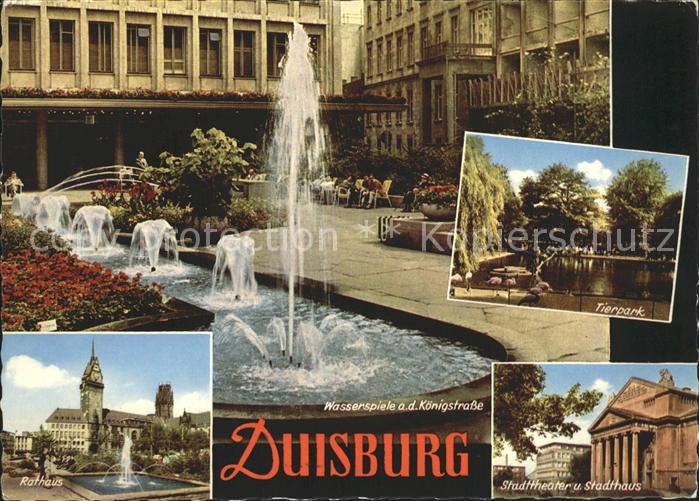 Duisburg Ruhr Wasserspiele Tierpark Stadttheater Rathaus