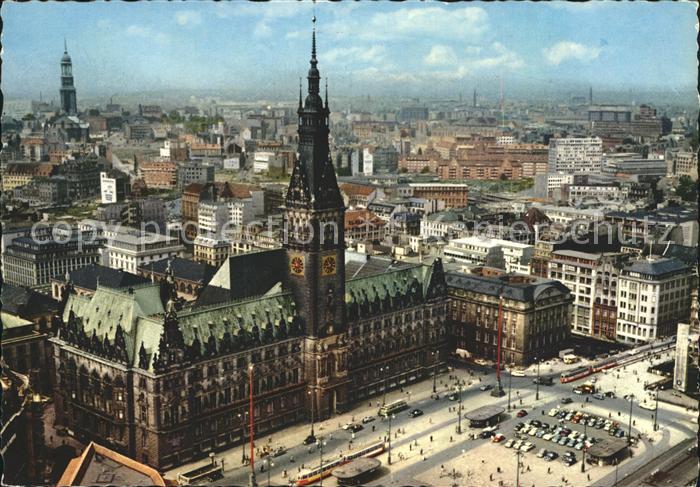 HAMBURG  CITY Rathaus Markt Fliegeraufnahme