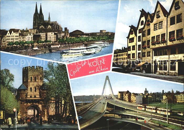Koeln Rhein Rheinufer Martinswinkel Severintor Severinbruecke