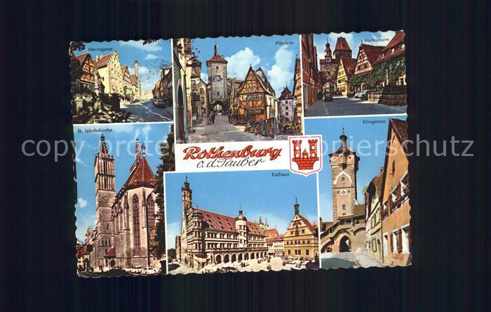 Rothenburg Tauber Herrngasse Ploenlein Markusturm Klingentor