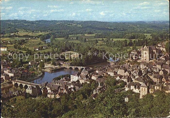 Terrasson-Lavilledieu Fliegeraufnahme mit Bruecken