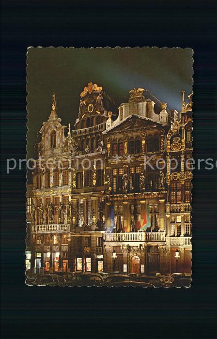 Bruxelles Bruessel Grote Markt bei Nacht