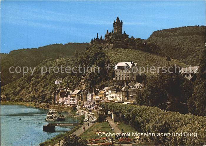 Cochem Mosel mit Burg und Moselanlage