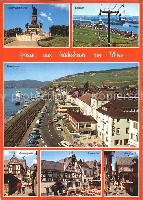 Ruedesheim Rhein Niederwalddenkmal Seilbahn Rheinstrasse Drosselgasse Lindenwirt