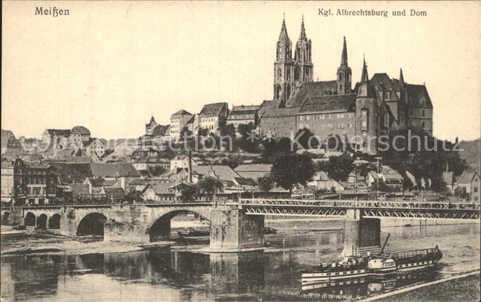 Dampfer Seitenrad Meissen Albrechtsburg Dom