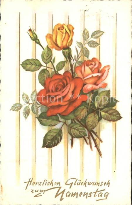 Namenstag Namenskarte Rosen