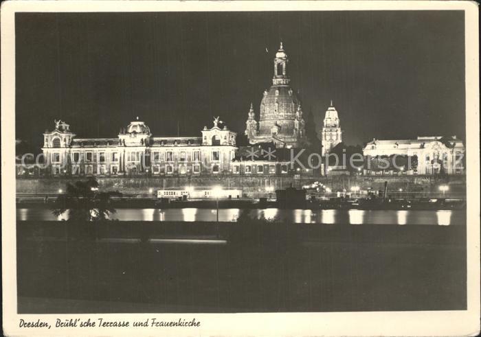 DRESDEN Elbe Bruehl'sche Terrasse Frauenkirche