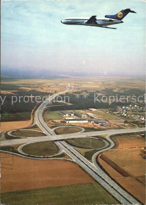 Lufthansa Flughafen Koeln/Bonn Autobahnkreuz Fliegeraufnahme