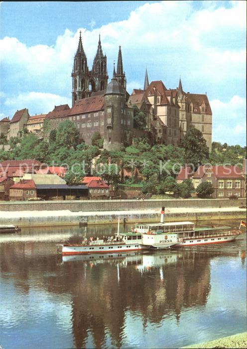 Dampfer Seitenrad Pirna Meissen Albrechtsburg Dom