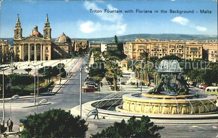 Malta Triton Fountain Floriana BAckground