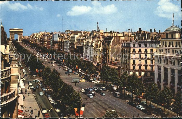 Paris Avenue Champs-Elysees Arc Triomphe Etoile