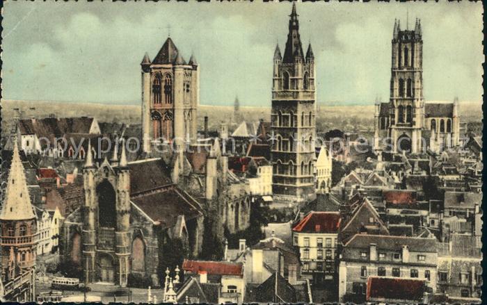 Gent Gand Flandre Panorama met drie torens