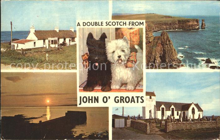 John o Groats Hund Last house Sunset over stroma Coast Kirk