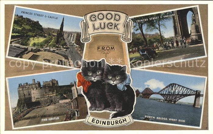 Edinburgh Scotland Princes Street Castle Gardens Forth Bridge