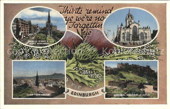 Edinburgh Scotland St. Giles Cathedrale National Galleries Castle Scott Monument