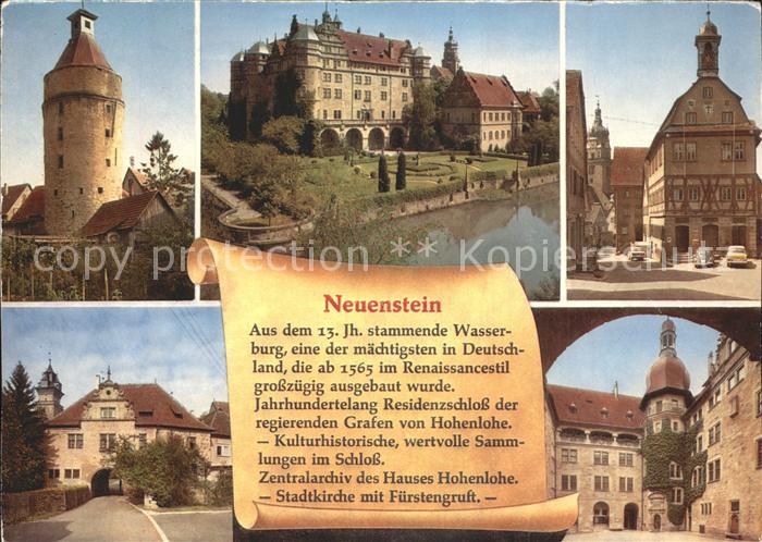 Neuenstein Wuerttemberg Wasserburg