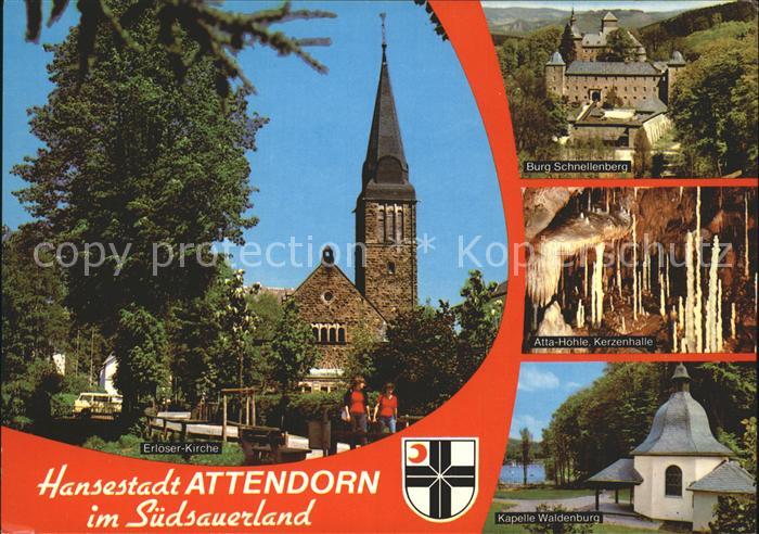 Attendorn Erloeser-Kirche Kapelle Waldenburg Atta-Hoehle
