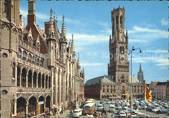 BRUGGE Bruges Belgie Grosser Markt Glockenturm