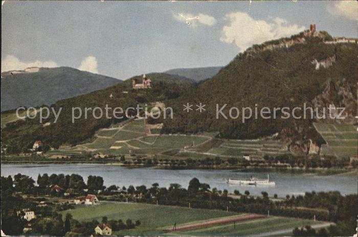 Drachenfels Ruine mit Rhein Wolkenburg und Petersburg