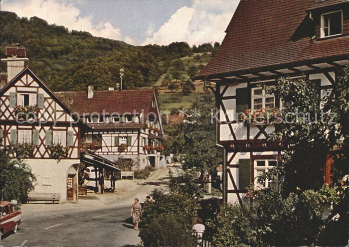 Sasbachwalden Ortspartie mit Fachwerkhaeuser