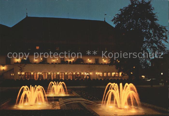 Konstanz Bodensee Konzilsgebaeude bei Nacht