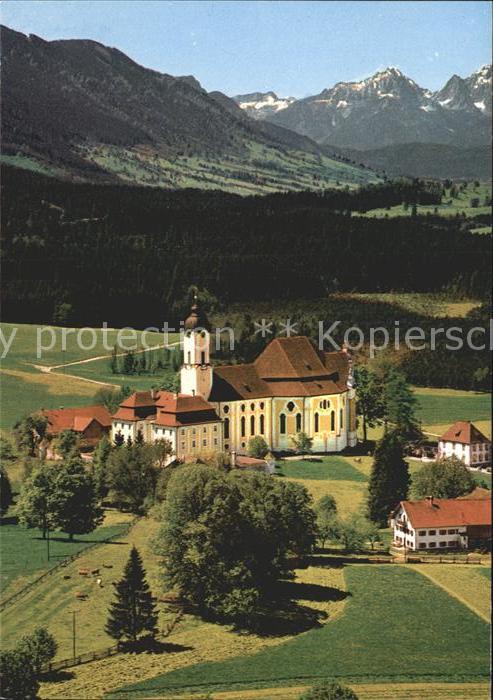 Wies Allgaeu Fliegeraufnahme Die Wies Wallfahrtskirche