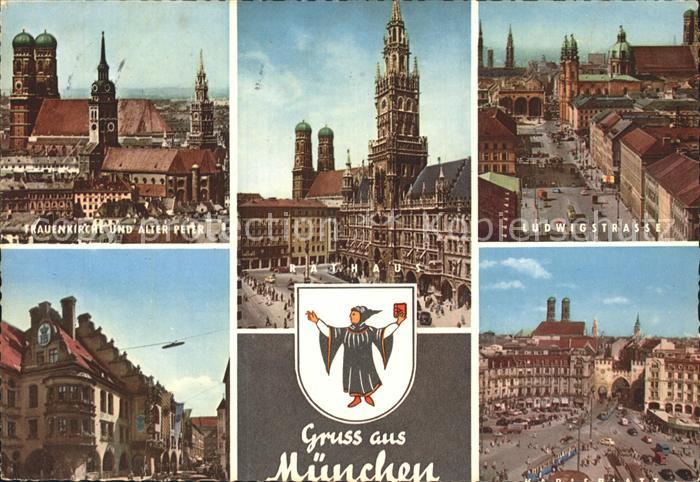 Muenchen Bayern Ludwigstrasse Frauenkirche Alter-Peter