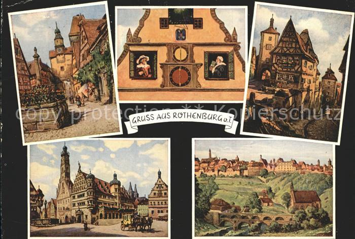 Rothenburg Tauber Markusturm Kunstuhr Ploenlein Rathaus