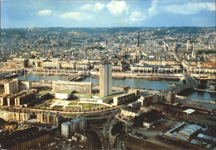 Rouen Fliegeraufnahme Brueckenpartie