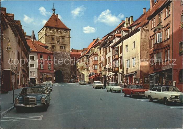 Rottweil Neckar Hauptstrasse mit schwarzem Tor