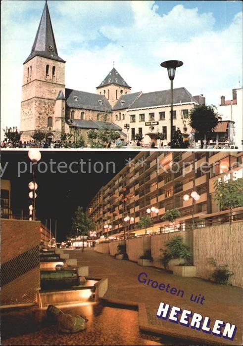 Heerlen Kirche und Wohnviertel bei Nacht
