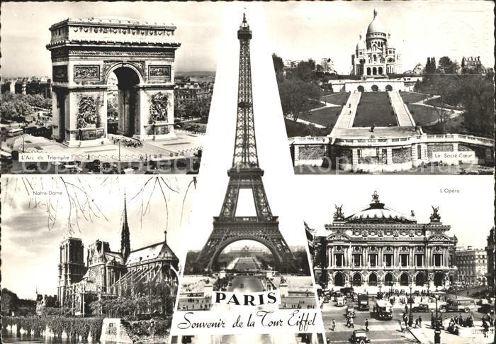 Paris Sacre-Coeur Arc-de -riomphe Opera Notre-Dame