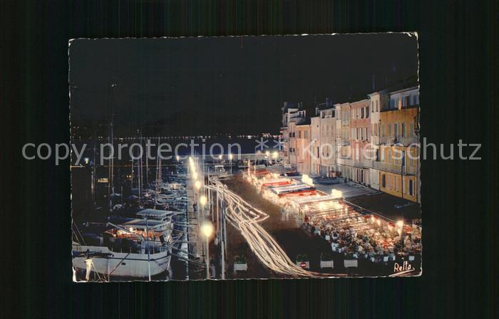 Saint Tropez Var La Cote des moures Port et Quai bei Nacht