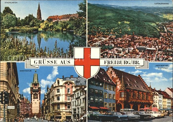 Freiburg Breisgau Fliegeraufnahme Stadtgarten Martinstor Historisches Kaufhaus