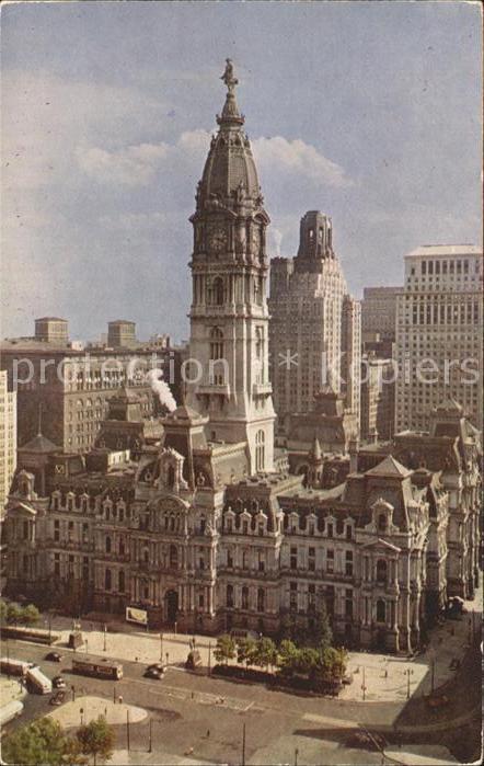 Philadelphia Pennsylvania City Hall Statue of William Penn crowning the tower