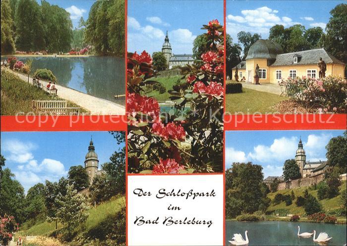 Bad Berleburg Schloss Park Teilansichten Schwanenteich