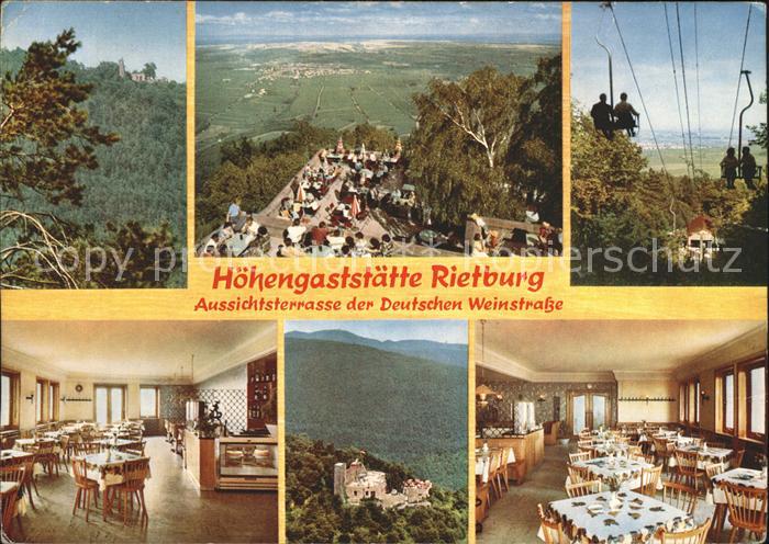 Rhodt Rietburg Hoehengaststaette Rietburg Gastraeume Sessellift Fliegeraufnahme