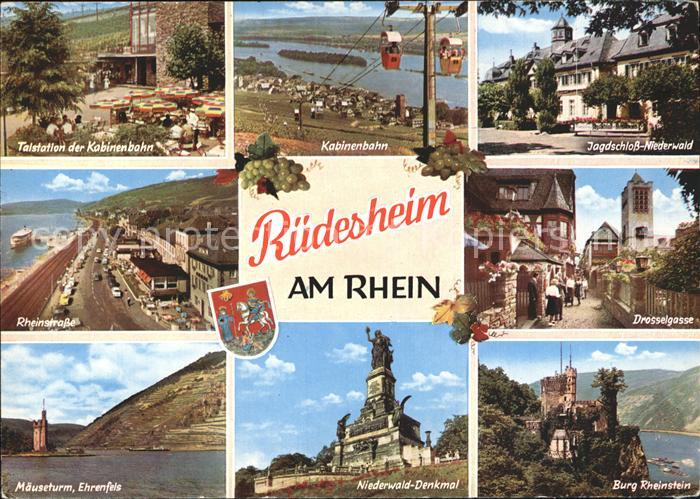 Ruedesheim Rhein Talstation Kabinenbahn Jagdschloss Niederwald Rheinstr Drosselg