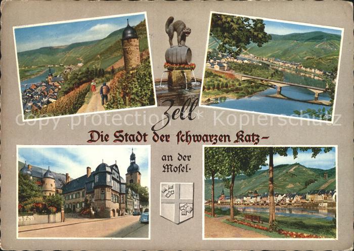 Zell Mosel Moselpartien Schwarze Katz Brunnen Teilansicht
