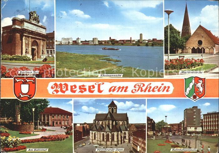 Wesel Rhein Berliner Tor Rheinpartie Martinikirche Bahnhof Willibrodt Dom Bahnho