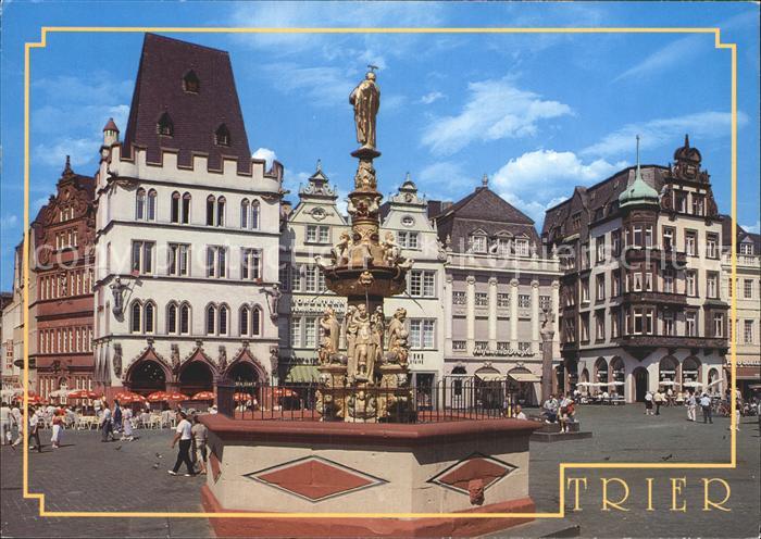 TRIER  CITY Hauptmarkt mit Steipe und Petrusbrunnen