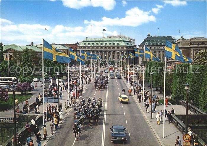 Stockholm Tag der Schwedischen Flagge 6ter Juni
